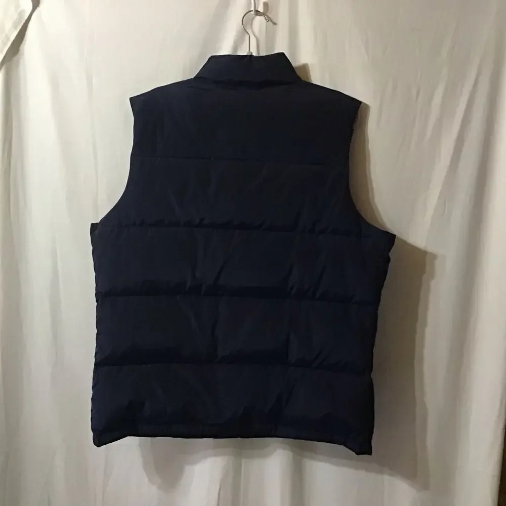Mens Navy Insulated Down Puffer Vest Lands End Large 42 44
